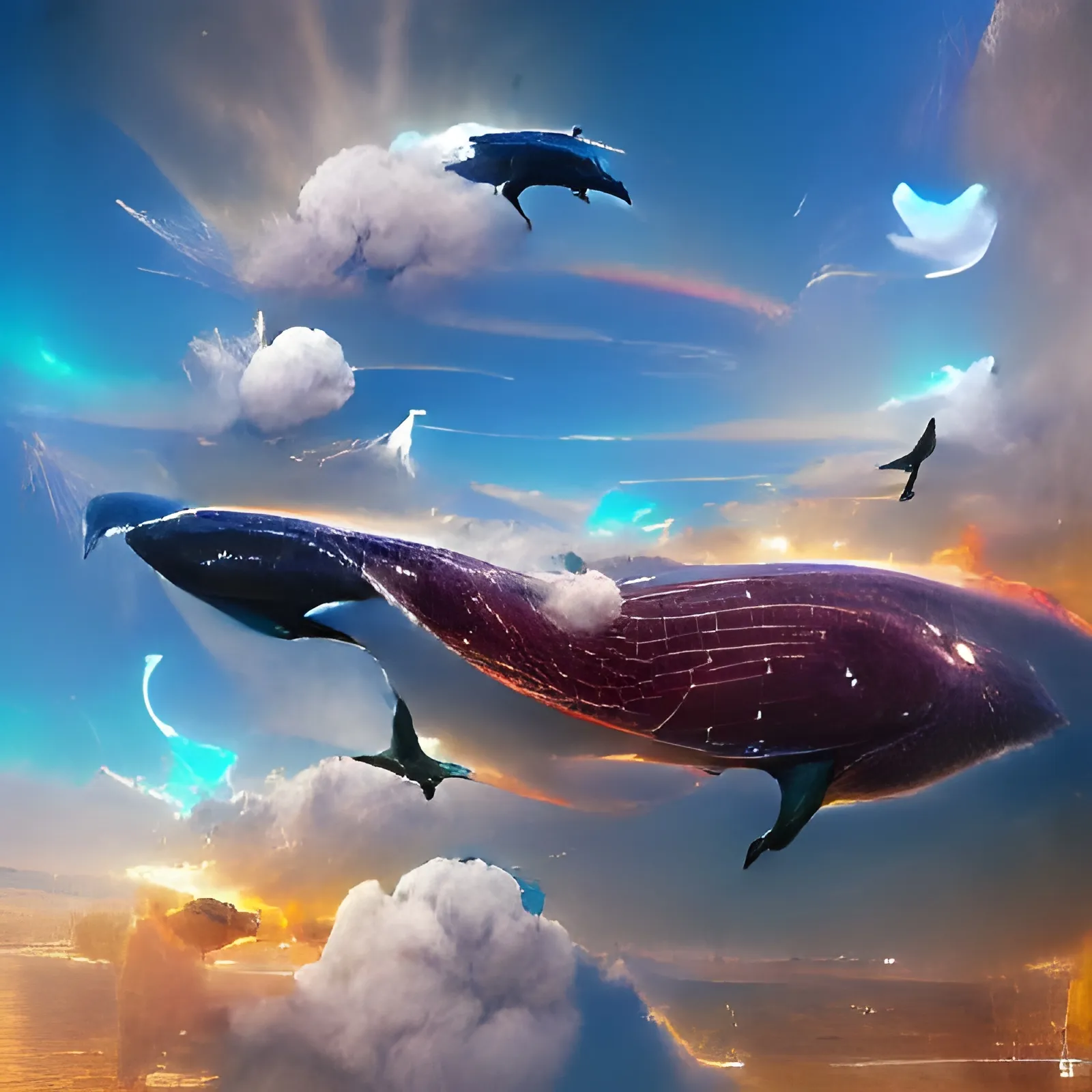 Abstract Flying Whale